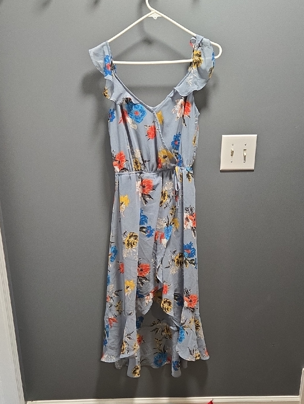Maurices Floral Faux-Wrap High-Low Dress